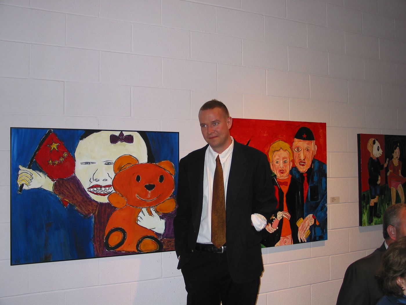 Juror’s Choice Award — Viewpoint Gallery, Schenectady, NY, 2003: photograph 1 (Viewpoint Gallery, Schenectady, May 2003: Matt in front of his paintings on the night of the awards)