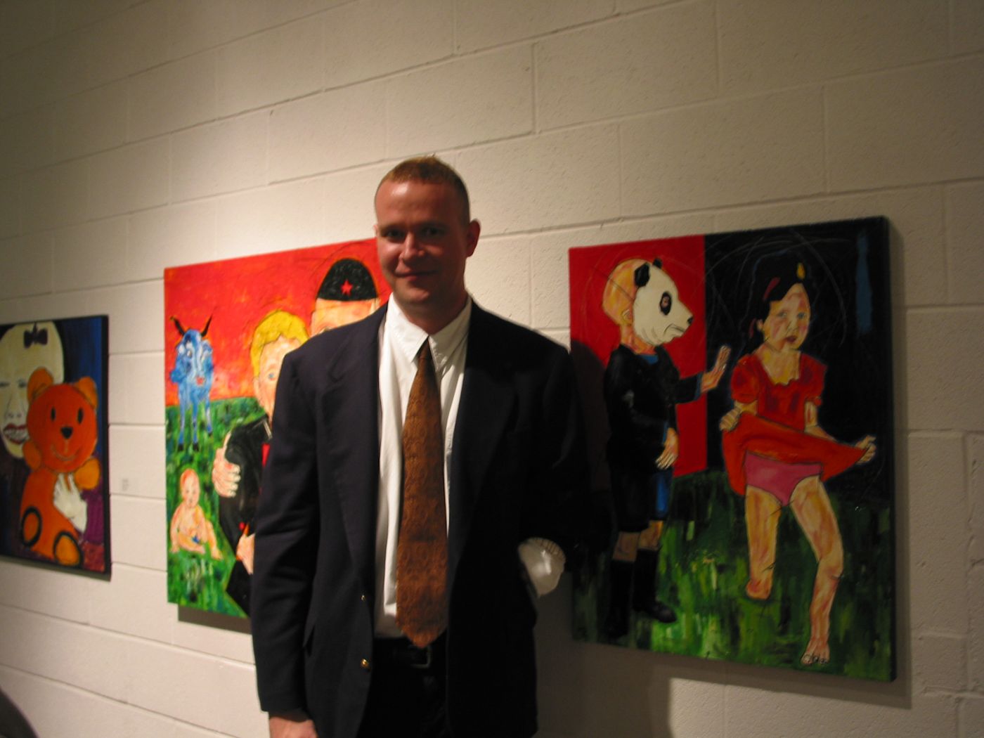 Juror’s Choice Award — Viewpoint Gallery, Schenectady, NY, 2003: photograph 2 (Matt with his wall of paintings at the awards evening)