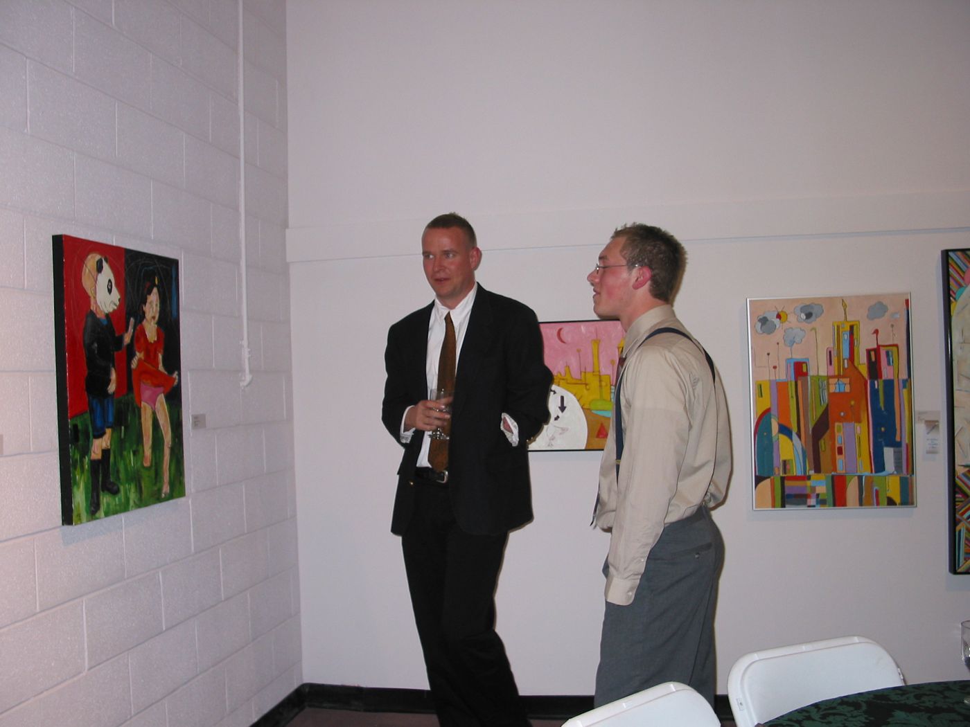 Juror’s Choice Award — Viewpoint Gallery, Schenectady, NY, 2003: photograph 5 (Matt talking with a guest in front of his paintings)