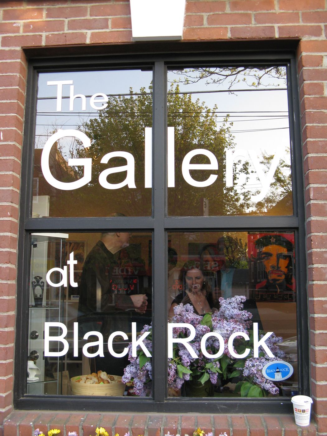 Art World News magazine — coverage of the “Super Men and Scoundrels” solo exhibition at the Gallery at Black…, 2010: photograph 1 (The Gallery at Black Rock, 2861 Fairfield Avenue, Bridgeport, during “Supermen and Scoundrels,” April 2010)