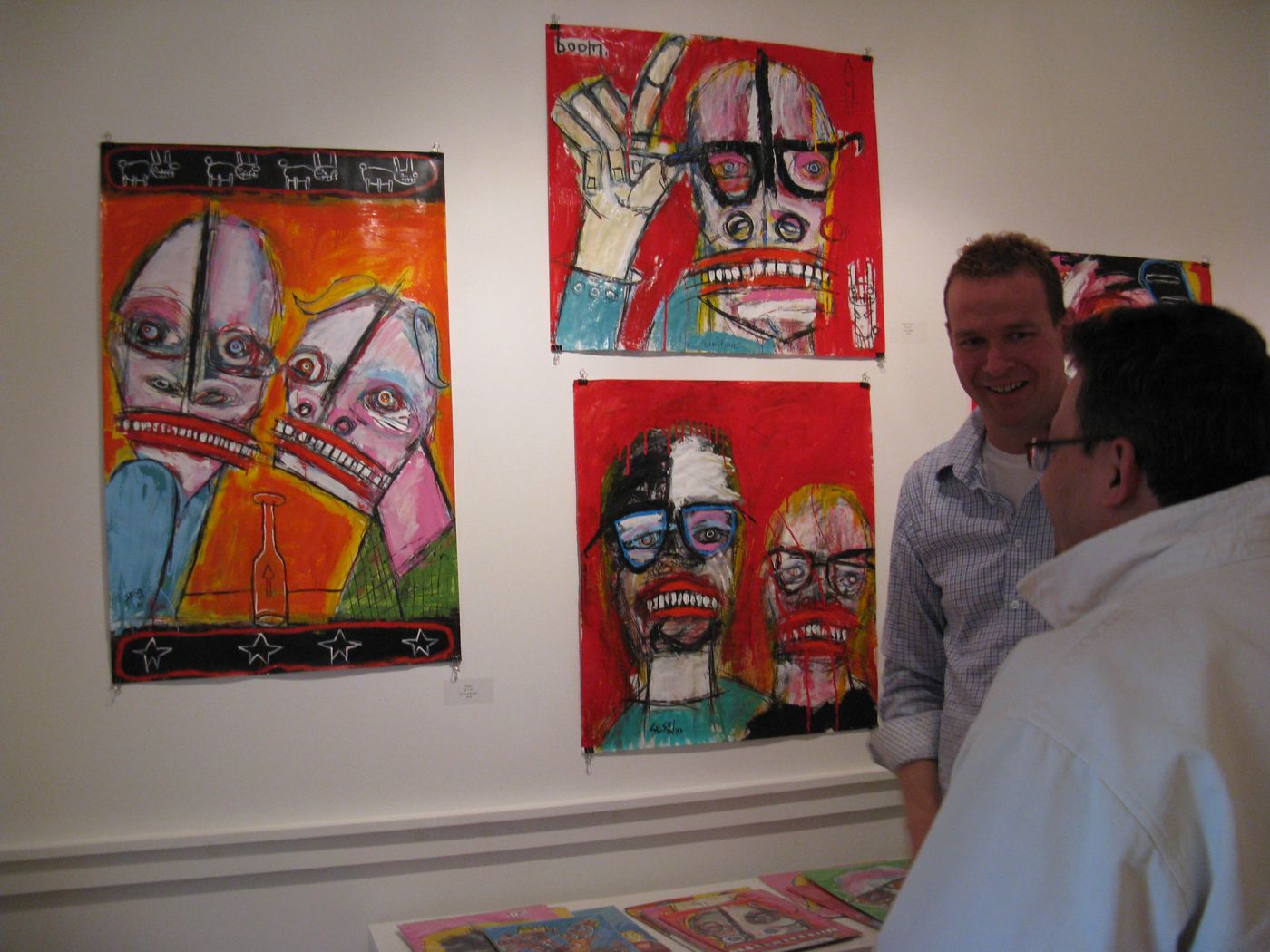 Art World News magazine — coverage of the “Super Men and Scoundrels” solo exhibition at the Gallery at Black…, 2010: photograph 2 (Installation view, April 2010)