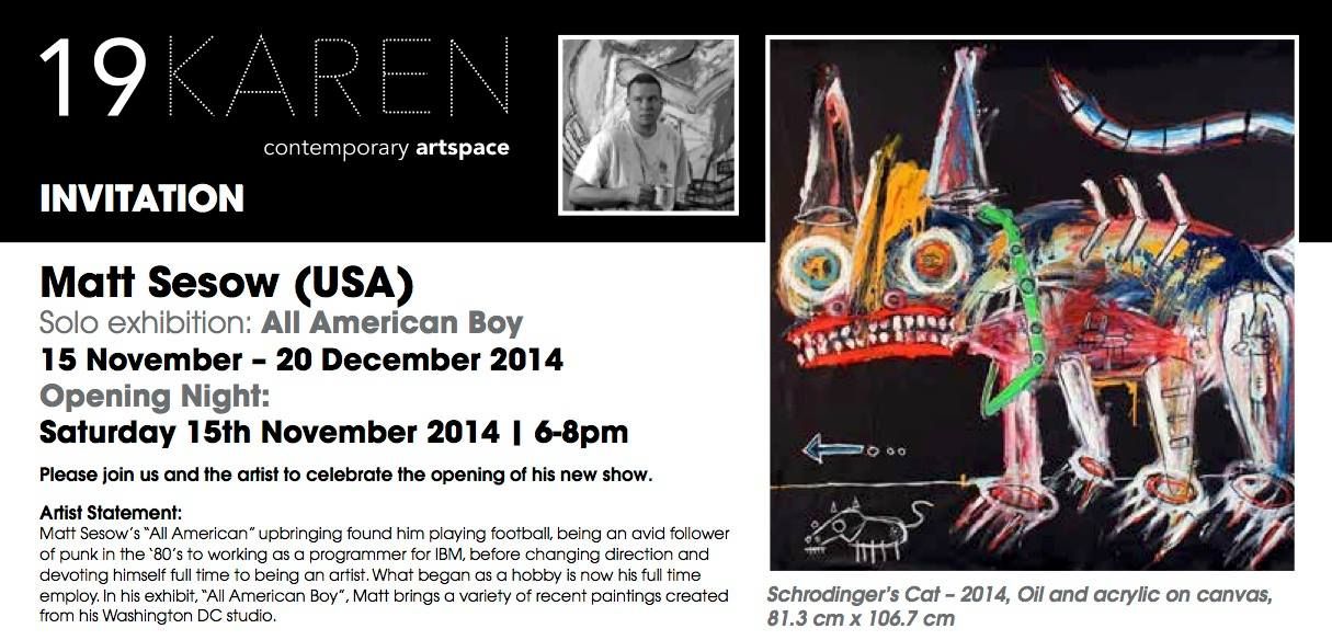 Live painting performance — preview night at 19 Karen Contemporary Artspace, Gold Coast, Australia, November…, 2014: photograph 2 (Posted by Matt Sesow on Facebook, October 3, 2014)