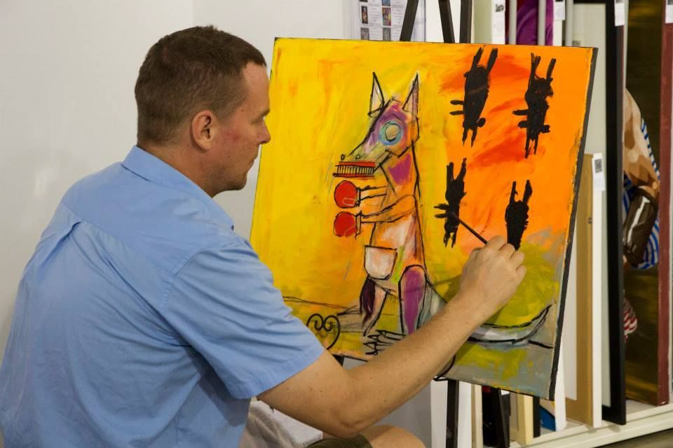 Live painting performance — preview night at 19 Karen Contemporary Artspace, Gold Coast, Australia, November…, 2014: photograph 6 (Posted by Matt Sesow on Facebook, November 15, 2014)