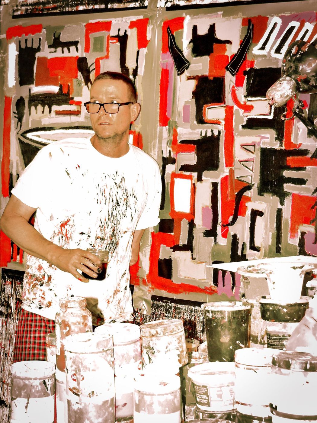 Live painting performance — preview night at 19 Karen Contemporary Artspace, Gold Coast, Australia, November…, 2014: photograph 10 (Posted by Matt Sesow on Facebook, September 24, 2014)