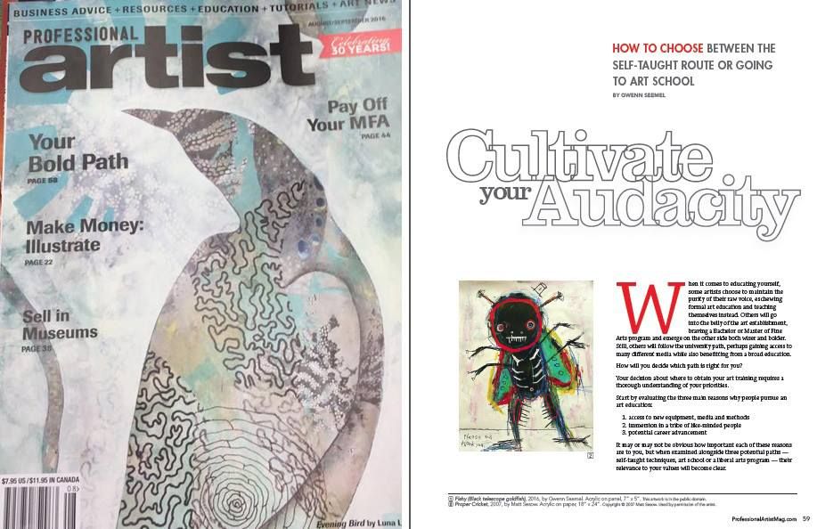 Professional Artist magazine, 2016: photograph 1 (Posted by Matt Sesow on Facebook, July 14, 2016)