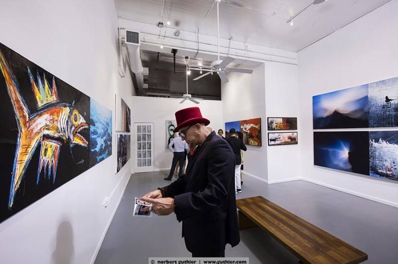 “Co_works” with Norbert Guthier, at the studio of Edouard Duval-Carrié, Miami, FL, 2017: photograph 1 (Posted by Matt Sesow on Facebook, April 11, 2017)