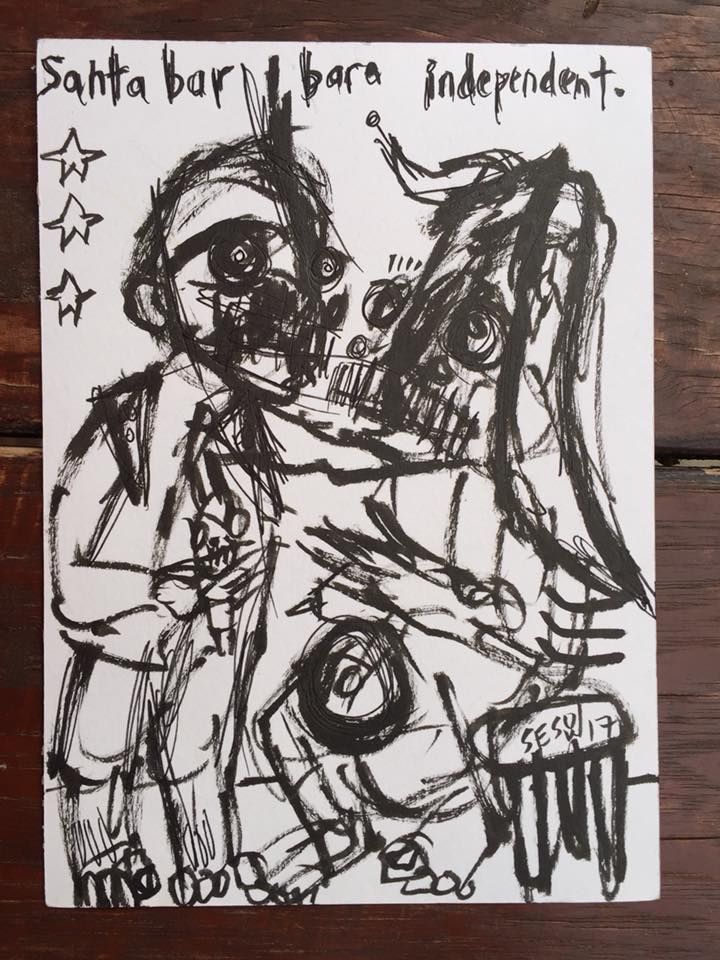 Santa Barbara Independent — review of Drink & Draw live painting event, 2017: photograph 9 (Posted by Matt Sesow on Facebook, November 9, 2017)