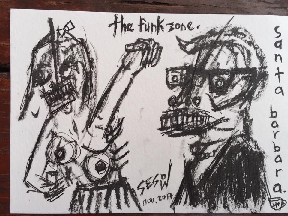 Santa Barbara Independent — review of Drink & Draw live painting event, 2017: photograph 10 (Posted by Matt Sesow on Facebook, November 9, 2017)