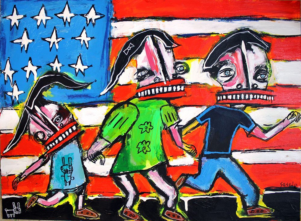 “Stepping into the Unknown,” group show on political anxiety, Silo118, Santa Barbara, CA, 2017: photograph 4 (Posted by Matt Sesow on Facebook, July 13, 2017)