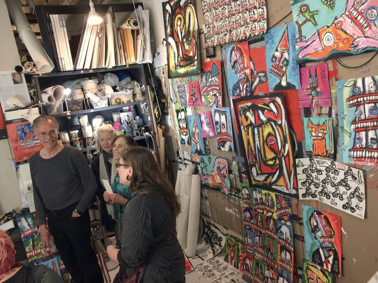 Docents from the American Visionary Art Museum visit Matt’s downtown Washington, DC studio, 2019: photograph 1 (Posted by Matt Sesow on Facebook, May 6, 2019)