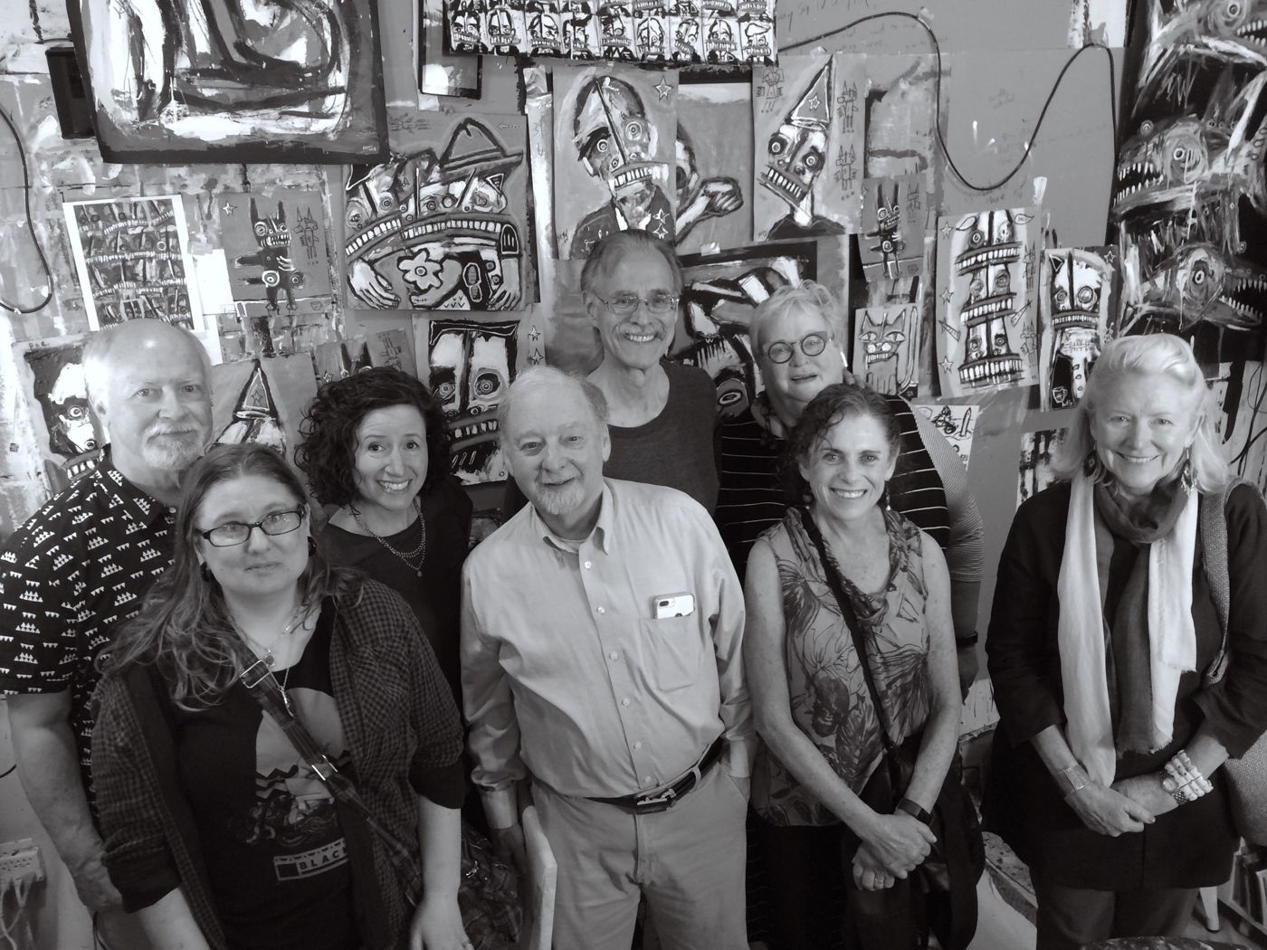 Docents from the American Visionary Art Museum visit Matt’s downtown Washington, DC studio, 2019: photograph 4 (Posted by Matt Sesow on Facebook, May 6, 2019)