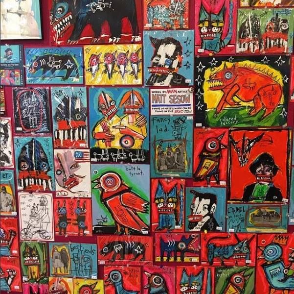 Docents from the American Visionary Art Museum visit Matt’s downtown Washington, DC studio, 2019: photograph 7 (Posted by Matt Sesow on Facebook, May 30, 2019)