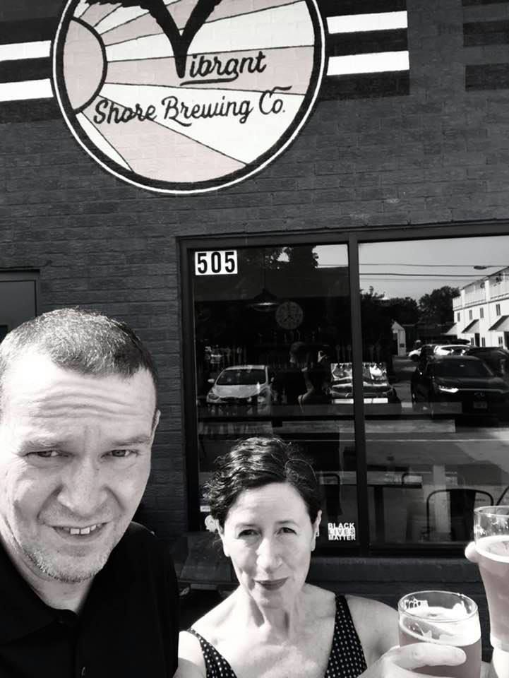 Matt Sesow and Dana Ellyn at Vibrant Shore Brewing Company, Virginia Beach, VA, 2021: photograph 4 (Posted by Matt Sesow on Facebook, July 22, 2021)