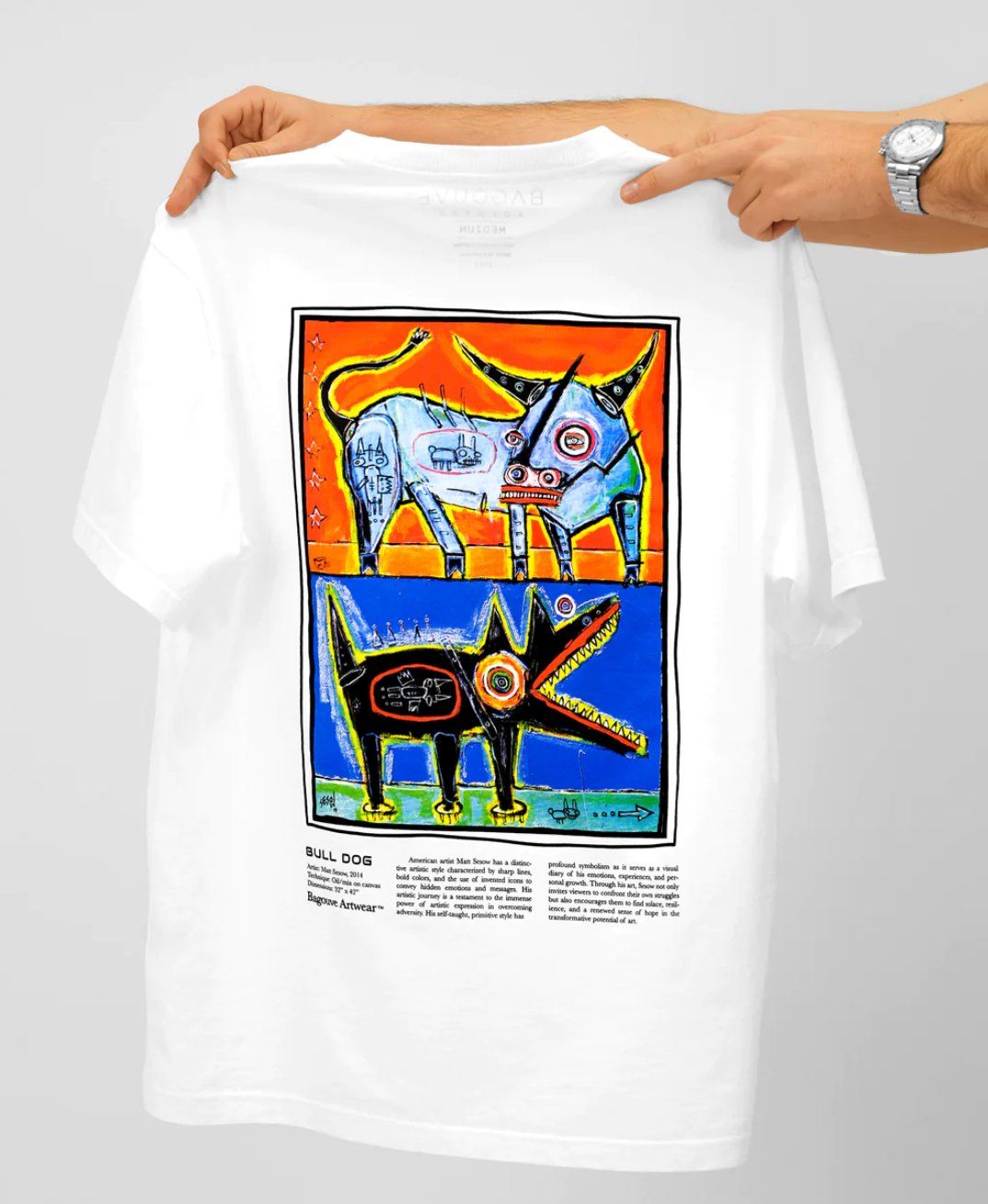 Bagouve Artwear "Bull Dog T-Shirt" (2023), 2023: photograph 3 (Posted by Matt Sesow on Facebook, December 8, 2023)