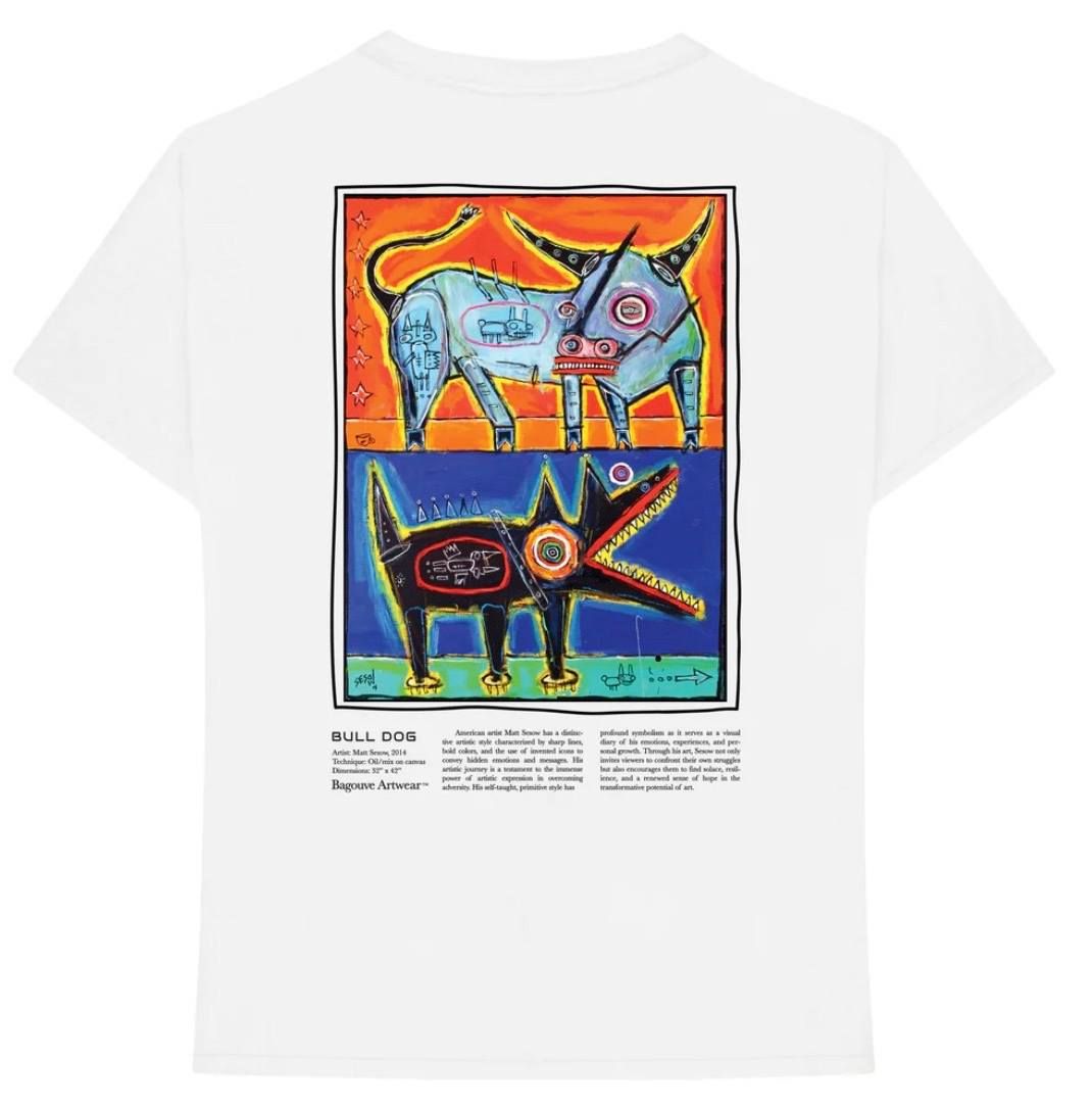 Bagouve Artwear "Bull Dog T-Shirt" (2023), 2023: photograph 4 (Posted by Matt Sesow on Facebook, December 8, 2023)