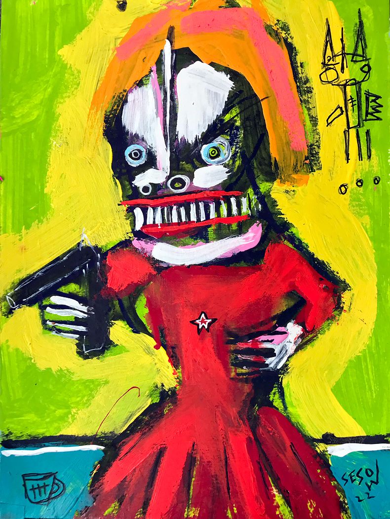 Transformer annual Silent Auction & Benefit, Washington, DC, 2023: photograph 1 ("Divine," Sesow's painting for the 2023 Transformer auction)