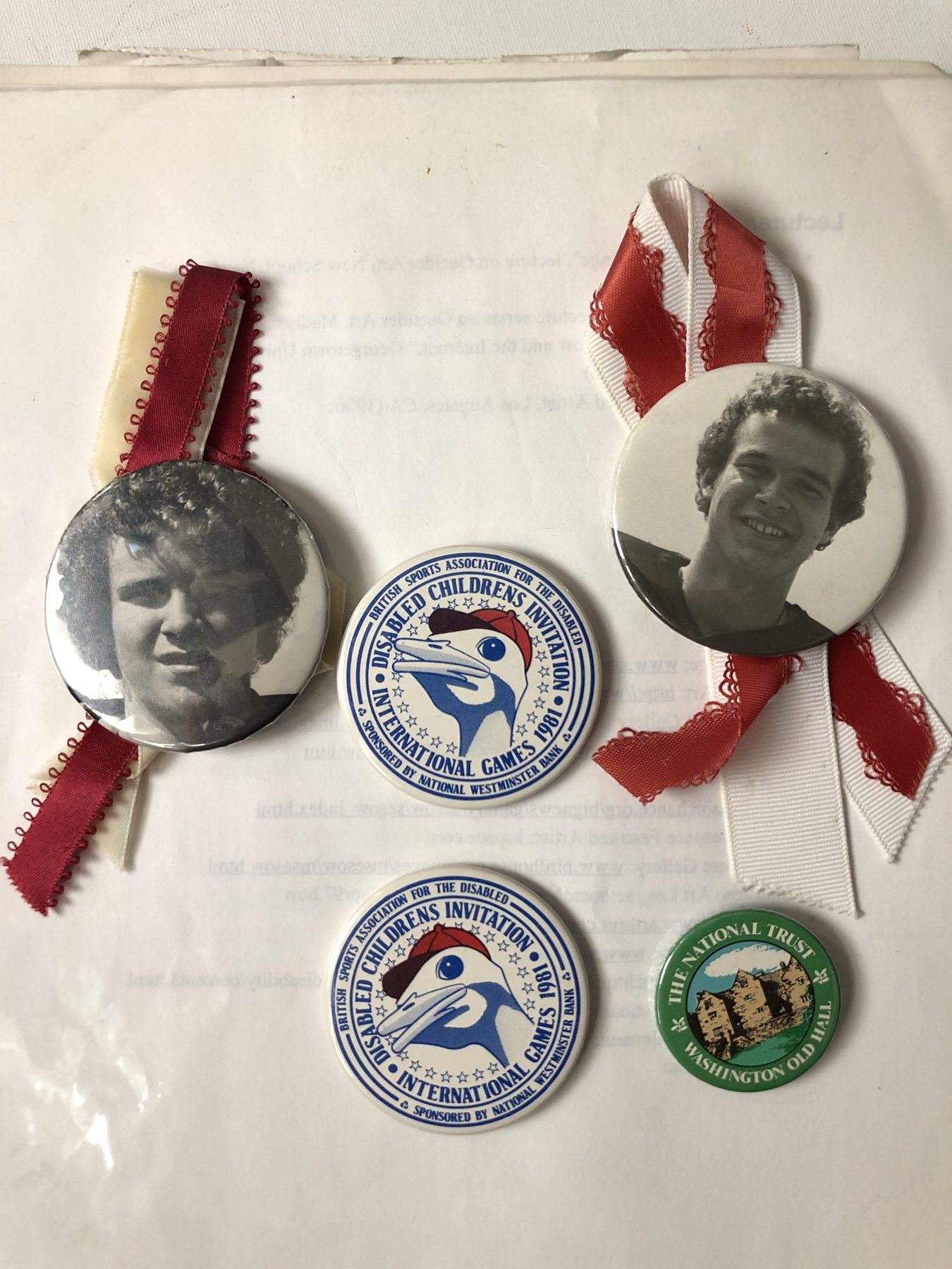 Buttons from the 1981 Disabled Childrens Invitation International Games (Newcastle, England), page 1