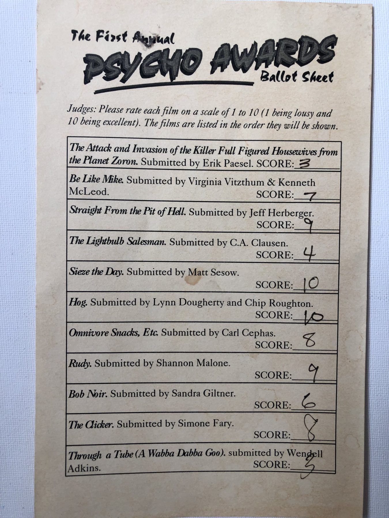 The First Annual Psycho Awards, page 5