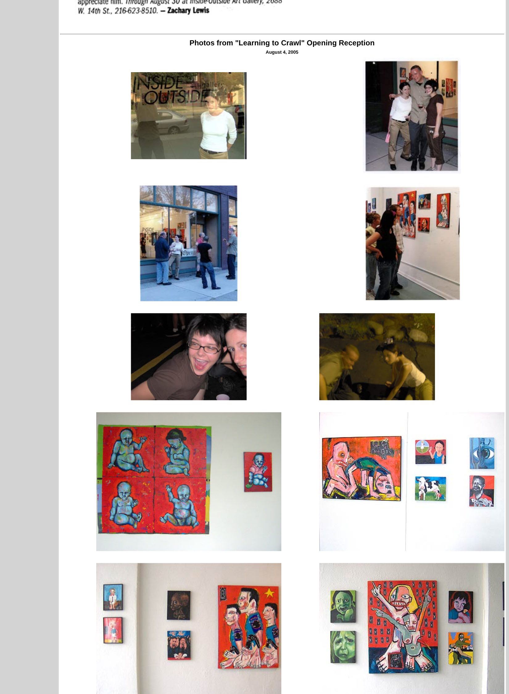“Learning to Crawl” — postcard, Cleveland Scene review and press release, page 5