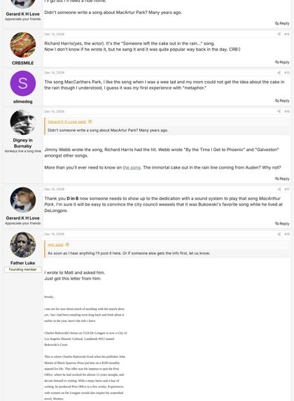 “Bukowski Celebration - Sat. March 28th” — including Matt Sesow’s email about the show: Page 3