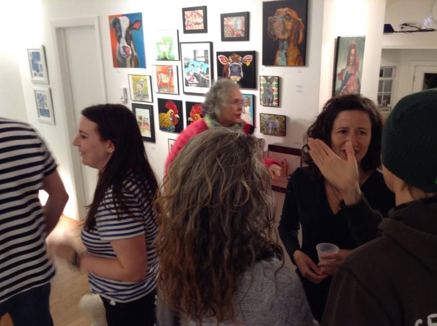 Opening crowd at Matt Sesow: Politicized, Gallery 1515, Vancouver, 2016