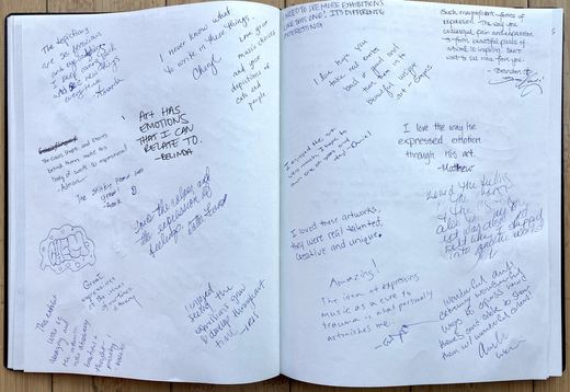 From the comment book at the exhibition.