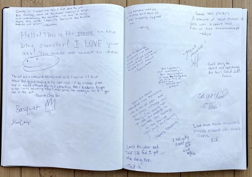 From the comment book at the exhibition.