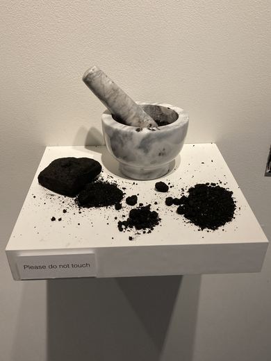 The mortar and pestle Matt used to grind Norfolk coal into paint.