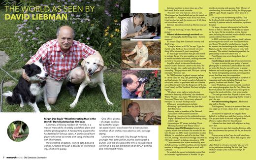 Monarch Magazine (ODU), November 2017, on collector David Liebman.
