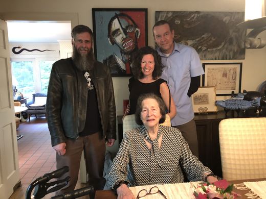 Matt and Dana visit Ellin Gordon at her home in Williamsburg, May 2021.