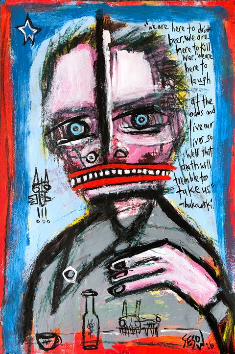 Matt Sesow, “we are here to drink beer…” (Bukowski), 2026