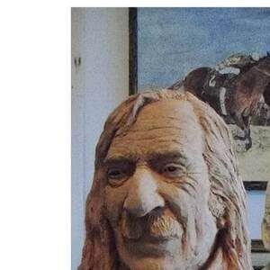 Jack Hirschman, bust by Linda King