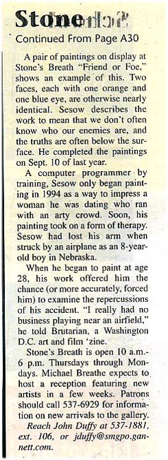 Sesow at Oceanview, Deleware Gallery, 2002: image 02 from the original sesow.com press page