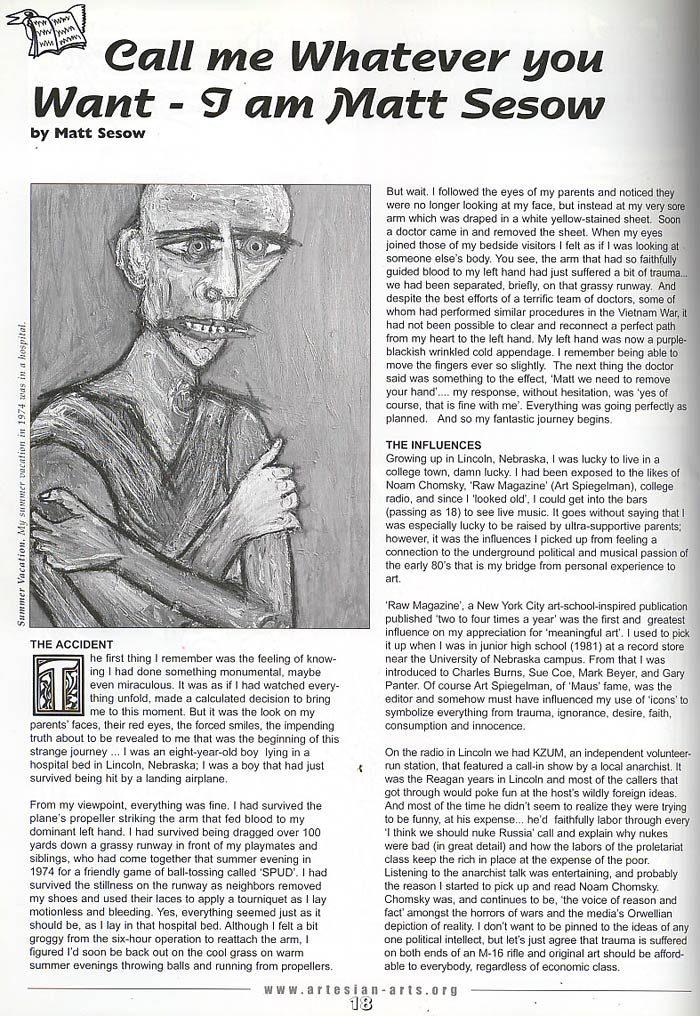 Article in "Artesian" Magazine (2003), from Matt Sesow's press archive