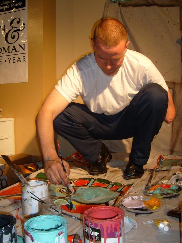 Sesow painting live at LeftBank (2007), from Matt Sesow's press archive