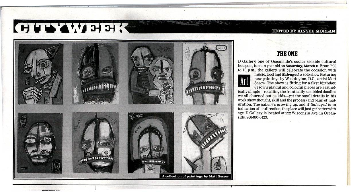 Solo Show (2007), from Matt Sesow's press archive