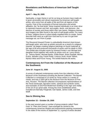 South Wing Gallery exhibitions, 2005, page 2