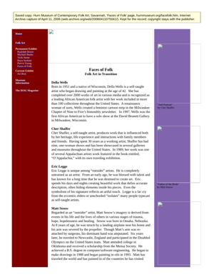 2006 hurn museum faces of folk, page 1