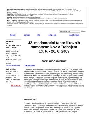 42. mednarodni tabor likovnih samorastnikov v Trebnjem, 13.–20. 6. 2009 (42nd International Meeting of Self-Taught, page 1