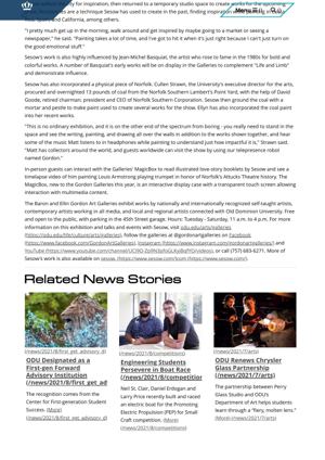Amy Matzke-Fawcett, “New Exhibition at Gordon Art Galleries Illustrates Healing Power of Art,” ODU News, Aug. 20, 2021, page 2