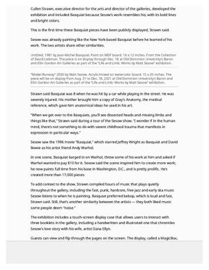 Saleen Martin, “Artist uses pain and history for new exhibition at ODU; show includes 13 pieces by famed painter Jean-Michel Basquiat,” The Virginian-Pilot, Sept. 1, 2021, page 2