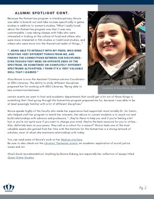 Old Dominion University Institute for the Humanities newsletter, October 2021, page 2