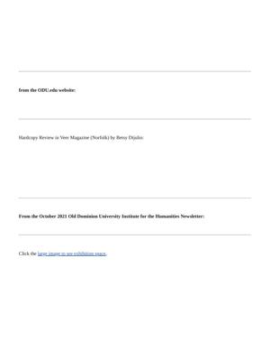 REVIEWS (includes the full VEER Magazine article 'ART: For Life & Limb' by Betsy DiJulio), page 3