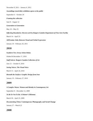 Exhibition Archive, page 4
